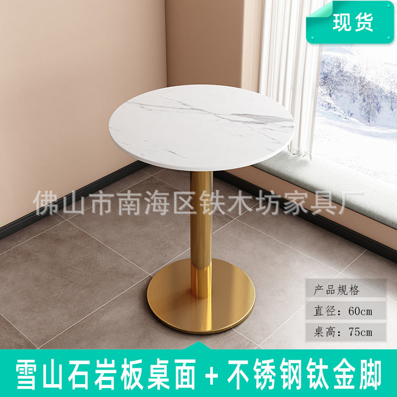 Customized commercial slate dining table simple table bar milk tea fast food restaurant canteen rectangular table apartment negotiation table and chairs