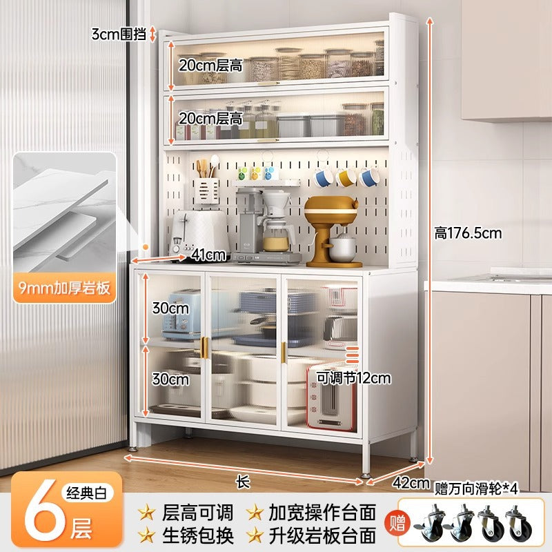 Kitchen storage rack, sideboard, floor-standing multi-layer oven, microwave, pot, electrical appliance, multi-functional storage cabinet