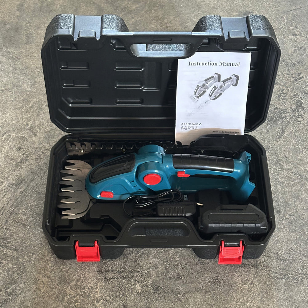 Lithium battery cordless hedge trimmer rechargeable pruner garden single-handed electric hedge cutter weed trimmer lawn shears for home use