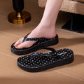 2026 summer new polka dot platform flip-flops - women's trendy, outdoor, non-slip, sweat-proof beach vacation sandals
