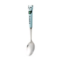 Cartoon stainless steel cutlery set: cute kids' forks with stylish ceramic handles, exquisite dessert spoons, and serving spoons