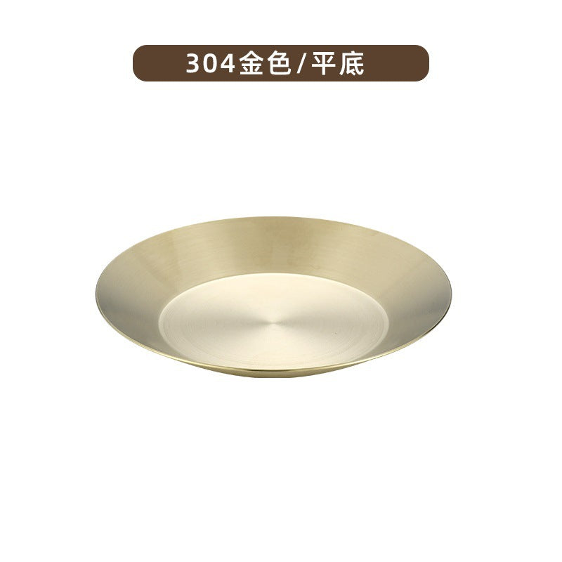 304 stainless steel korean style seasoning dish round side dish kimchi plate hot pot sauce dish soy sauce dipping dish tableware