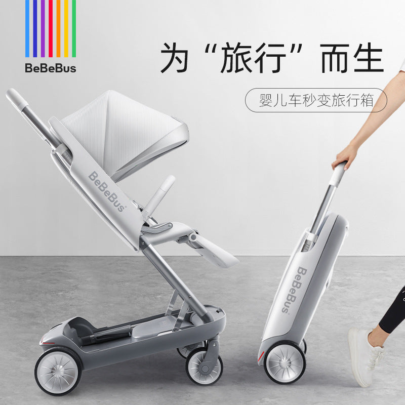 BeBeBus traveler stroller can sit and lie down, lightweight folding baby walker umbrella car, high-view box wagon