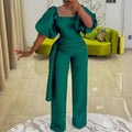 D128texport women's clothing   summer high waist elegant large size cross-border african european and american jumpsuits