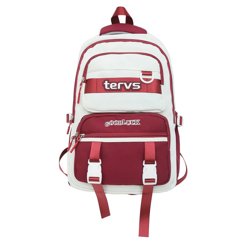 New junior high school schoolbag, college student college style casual simple backpack, fashion trend, middle school student backpack
