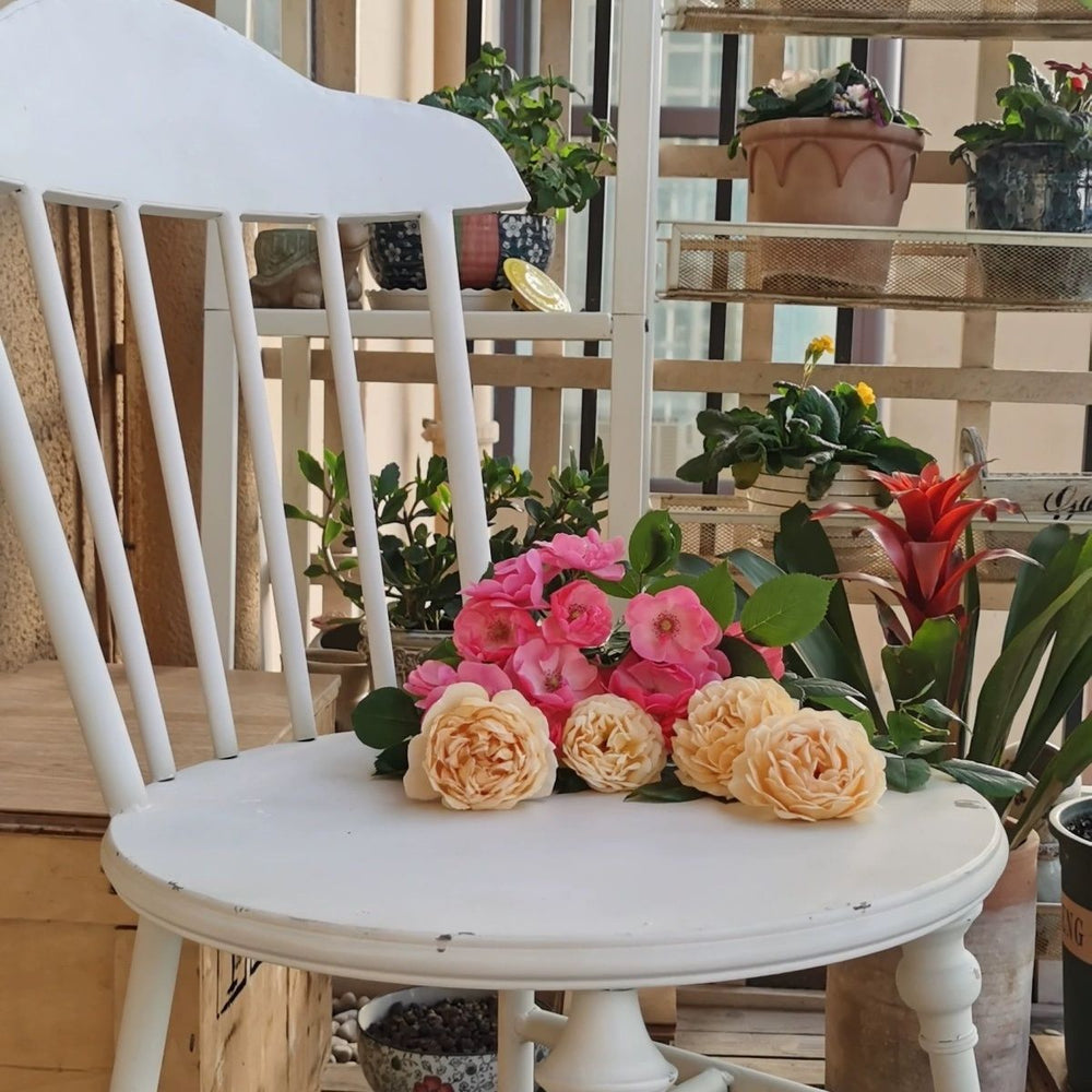 Nordic retro cream iron windsor chair backrest single chair dining chair outdoor courtyard open garden table and chair
