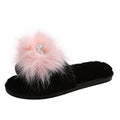 2024 fall/winter new korean style butterfly one-strap flat slippers, warm round-toe indoor/outdoor cotton slippers, fuzzy slippers for women