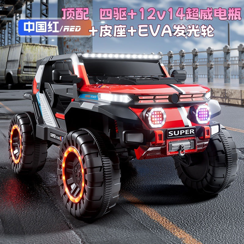New children's oversized four-wheeled off-road vehicle 1-9 years old boys and girls can sit, remote control charging toy car