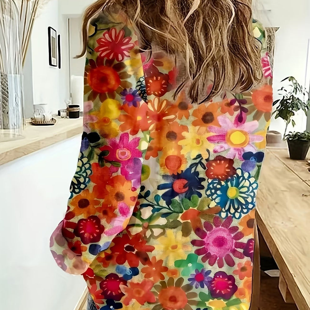 wholesale women's long-sleeved shirts, trendy all-season shirts with popular cross-border print designs, dropshipping available