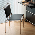 Same-day delivery of ins popular chair saddle leather rock brun chair medieval style stainless steel dining chair casual leather chair