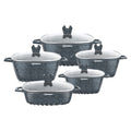 Royal dessini 10-piece square die-cast aluminum soup pot for home cooking pot non-stick pot suit wholesale pot