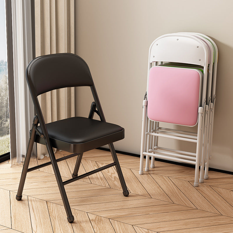 Folding chair - perfect for dorms, student halls, study, home dining, simple portable stool with backrest, computer desk chair