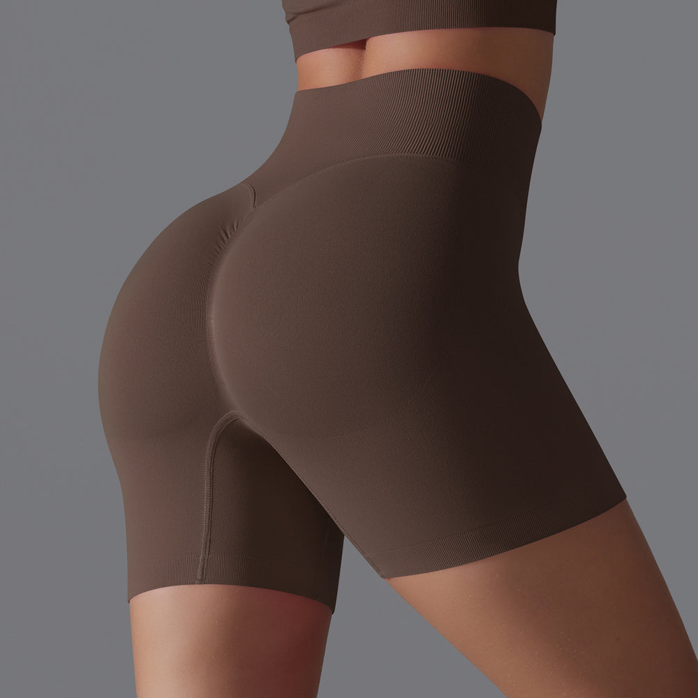 Fashion cross-border seamless pure color yoga shorts tight running fitness yoga clothes high waist butt lift peach sports pants
