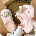 Thick sole heightenedcute cartoon shirley rose crocs women's 2026 summerfashioneasiest for match stepping on shit toe slippers