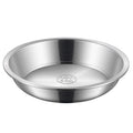 Commercial food grade 316 stainless steel round plate canteen deepened large capacity dish plate soup plate for home baking dish steamed cake plate
