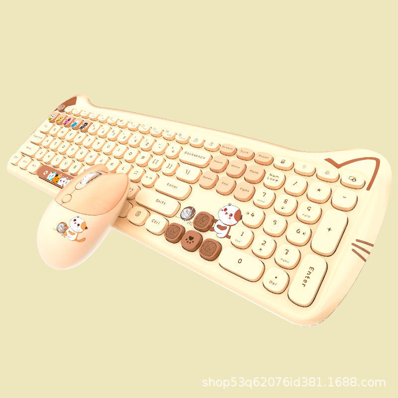 Mofii sky high paw patrol plus wireless 2.4g keyboard and mouse set - cute cartoon design in girly pink