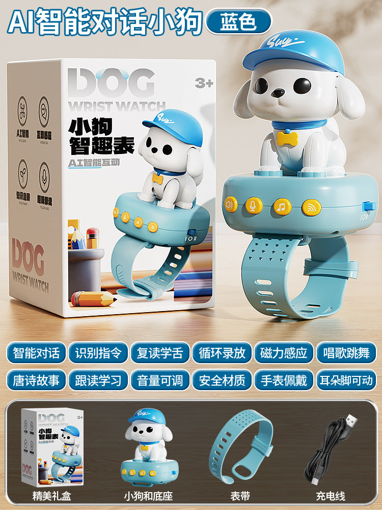 Kids smart ai voice dialogue learning to speak robot dog educational early education toy baby artificial electric puppy
