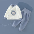 Baby heattech clothing suitfall and winter quilted high waist skin care children's men's and women's kidsintimatestwo-piece set baby clothes