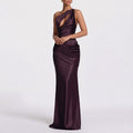 summer new arrivals: european & american cross-border women's fashion - trendy one-shoulder cami dress, solid color bodycon maxi dress