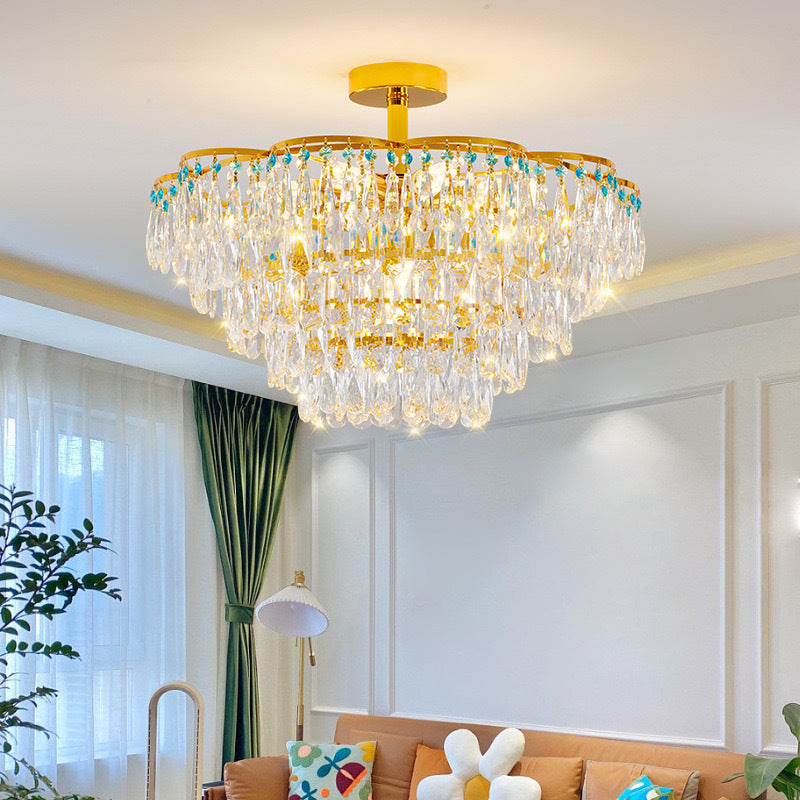 French light luxury bedroom chandelier living room lamp modern crystal lamp high-end luxury villa dining room lamp Zhongshan lighting