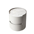 Italian round bedside table solid wood classy sense normcore bedroom slate bedside table casual modern accessible luxury storage cabinet