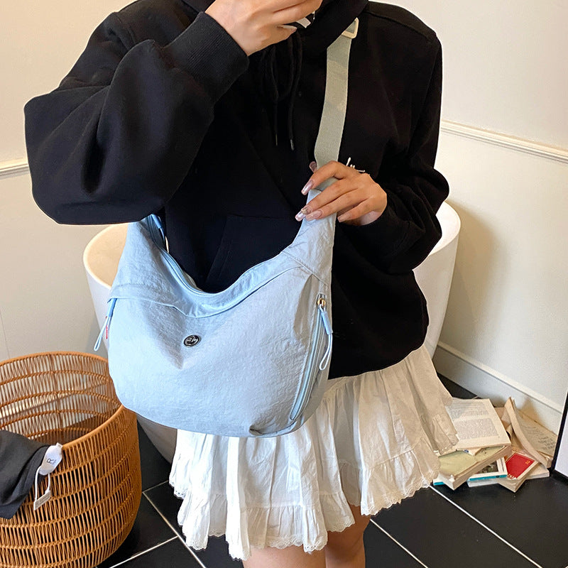 Cross-border casual nylon underarm bag women's 2025 new lightweight dumpling bag large-capacity versatile shoulder messenger bag