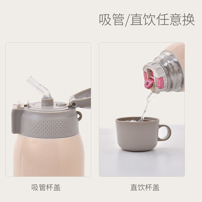 Bao hui children's insulated sippy cup - dual-use baby water bottle for on-the-go students - stainless steel, drop-proof water bottle