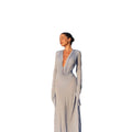 Wholesale women's fashion: autumn  new arrivals - elegant solid color v-neck long sleeve bodycon midi dress for export to europe and the us