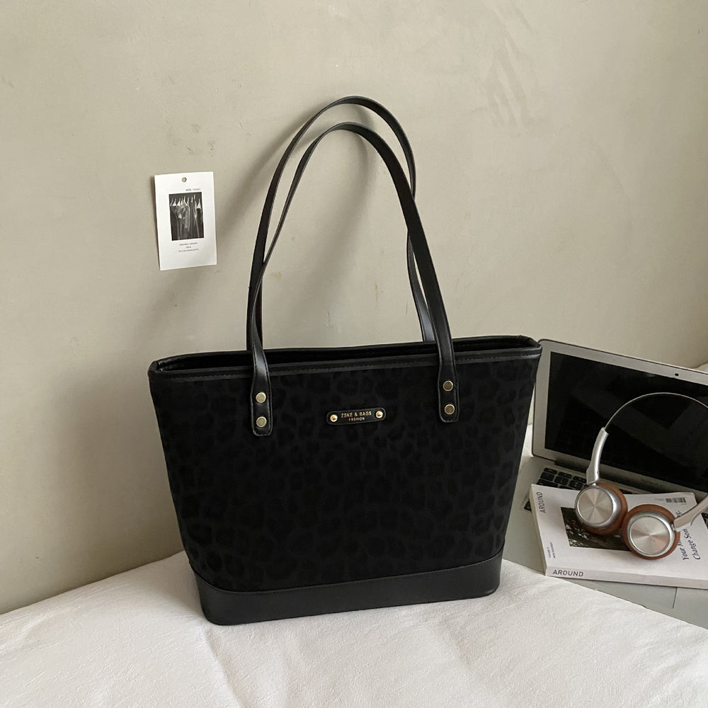 popular leopard print large-capacity shoulder bag for women fall and winternew arrival high-looking vegetable basket easiest for match tote bag