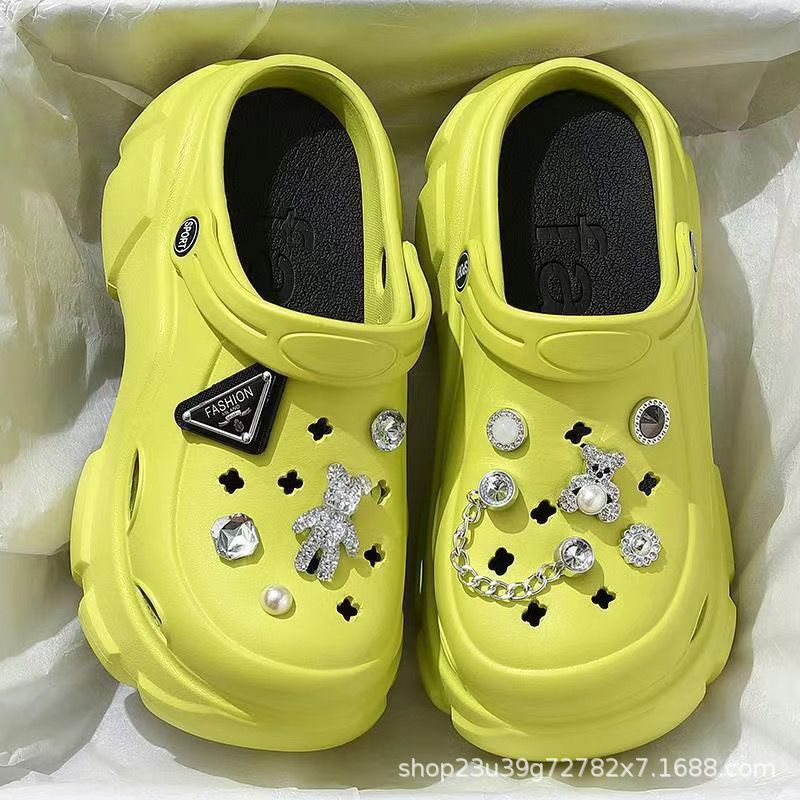 Eva clogs women's summer outdoor fashion strappy 2024 new trendy thick sole height increasing 7.0 closed-toe sandals