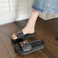 Summer high heel platform slippers women's outdoor new cute cartoon bear height increasing non-slip sandals women's fashion shoes
