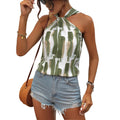 Pre-sale 72531#  cross-border fashion ins beach halter off-shoulder top