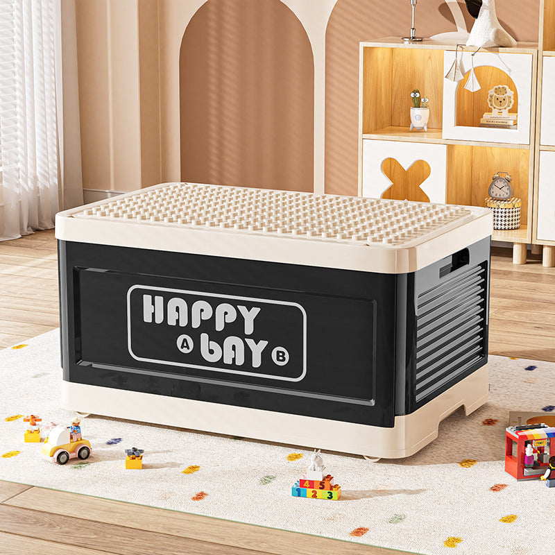 Large capacity storage box Lego building block box with lid dustproof classification storage box with wheel foldable toy storage box