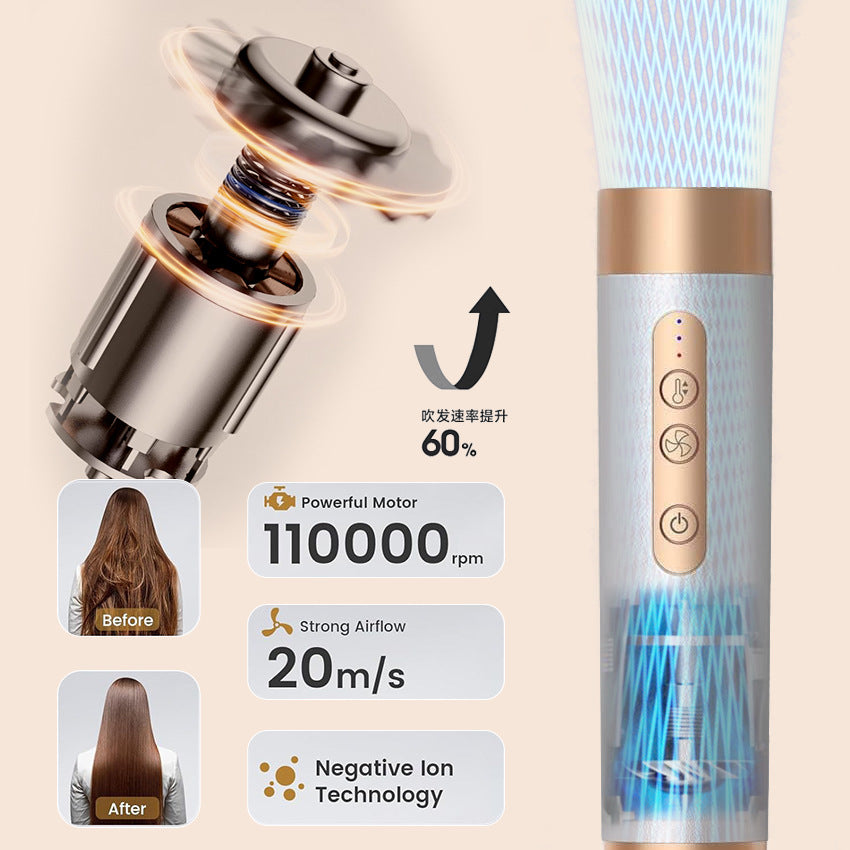 Cross-border hot-selling high-speed hot air comb, seven-in-one hair dryer, automatic curling iron, multi-function straight-rolled dual-purpose hair dryer comb