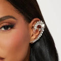 European and american style gypsophila ear cuffs & earrings - luxury, high-end, heavily detailed, diamond-studded, unique design earrings for women