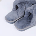 2024 source manufacturer cross stuffed slippers fall and winter new arrival indoor heattech cotton slippers thickened leaky toe furry slippers