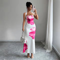Ready-to-ship european and american  cross-border women's summer new arrival: elegant and sexy halter neck bodycon printed dress