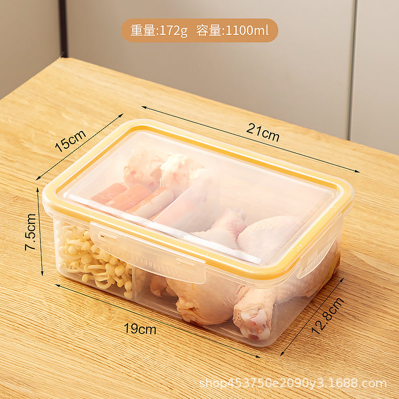 Kitchen Food Refrigerator Fresh-keeping Box Sealed Transparent Plastic Classification Multifunctional Frozen Meat Refrigerator Frozen Storage Box