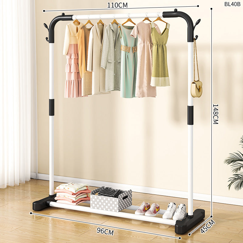 Clothes hanger floor-standing for home balcony indoor simple clothes drying pole movable clothes hanger student dormitory clothes drying rack