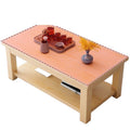 Double-layer solid wood for home living room small apartment simple tea double-layer chinoiserie rectangular pine office tea table