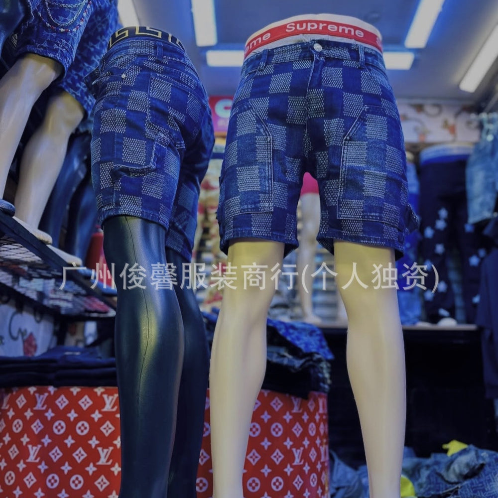 Summernew arrivalprintingmenhalf lengthjeans shorts wholesalemen jeans shorts wholesale