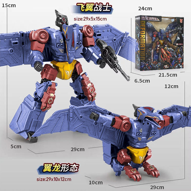 Kids' assembly mecha warrior alloy robot - boy's educational transforming dinosaur mechanical tyrannosaurus rex model toy