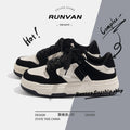 Winter sneakers for men casual trendy shoes trendy brand black and white panda niche stylesense of design skateboard shoes ultra-light thick sole dunk