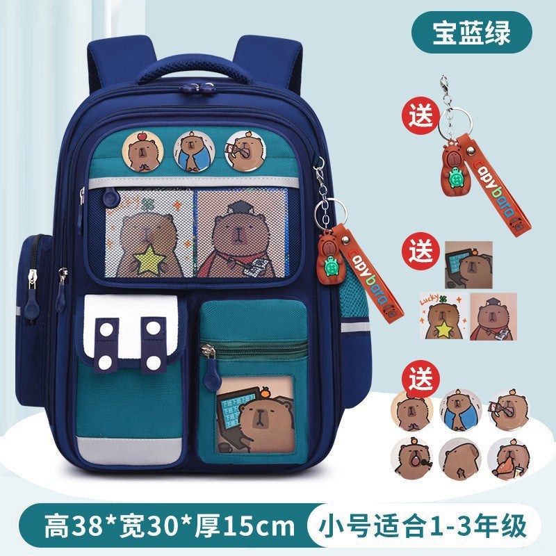 Kapibara new primary school bag, men's and women's 1-3-6 grades, light spine protection, large-capacity children's backpack