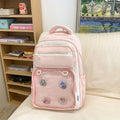 2025new arrivaldetachable pencil case school bag transparent flap pocket pantscute pain bag casualpure color female student backpack