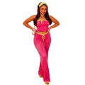 fashion summer and autumn new arrivalclassy women's sexy style contrast colortube toptops slightly flared pants two-piece suit