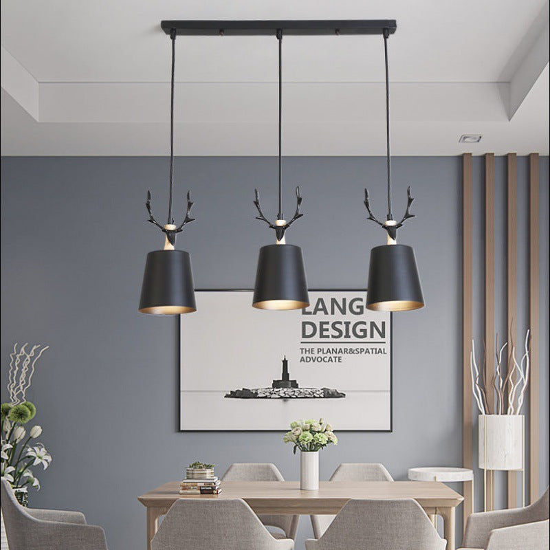 Antlers American Nordic living room dining room bar counter retro lamps creative bar art wrought iron industrial wind chandelier