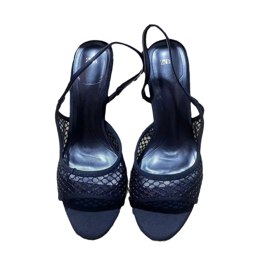 Za2024summernew arrival high heel mesh open toe back strap fashionoutwear women's shoes