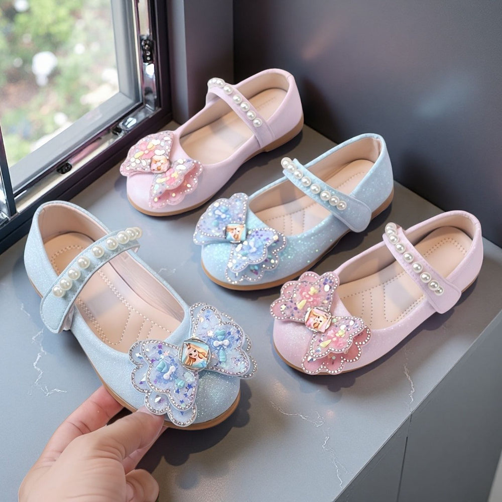 Kids' leather shoes: new korean style for spring/autumn  - comfortable bow-tie flats for girls, versatile and stylish