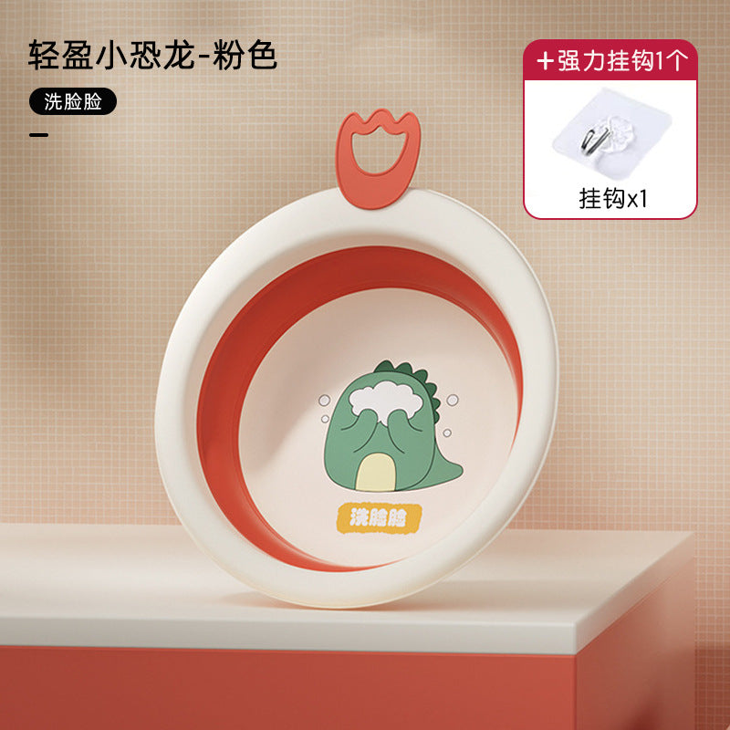 Collapsible kids' wash basin - portable newborn face wash basin - thickened plastic baby basin - household infant wash basin